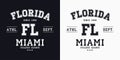 Florida, Miami design for t-shirt. College tee shirt print. Typography graphics for sportswear and apparel. Vector